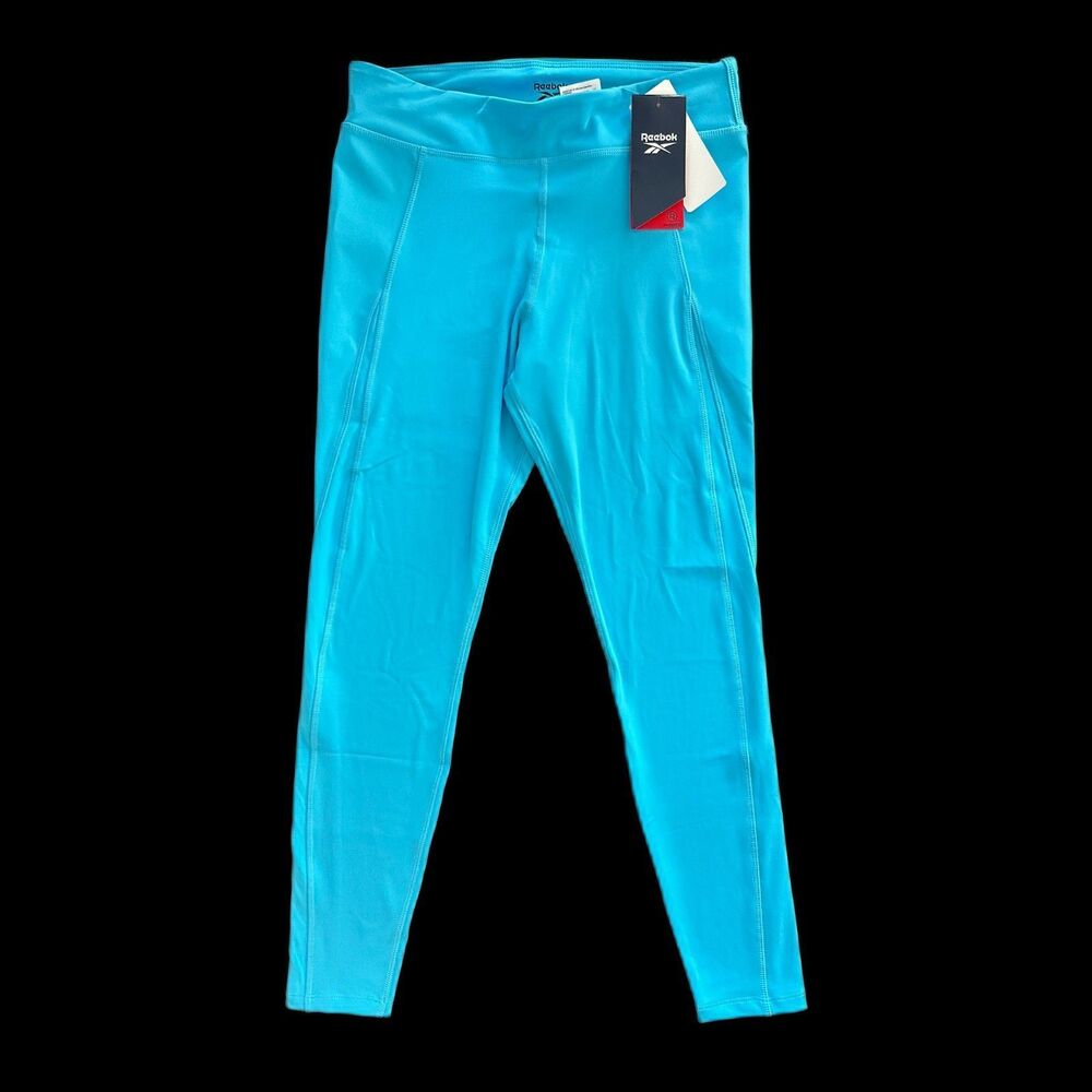 NWT Reebok Lux Contour Tight Turquoise Blue High Waisted Legging size M Active